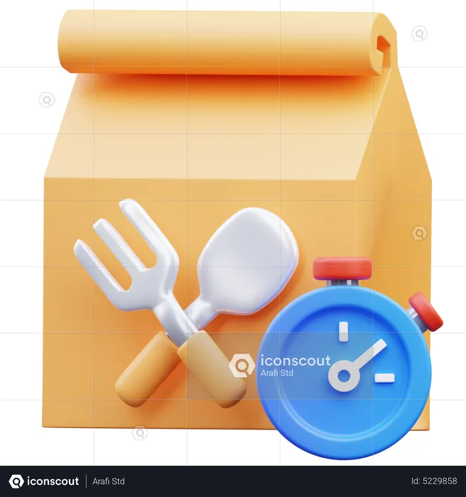 Food Delivery Process  3D Icon