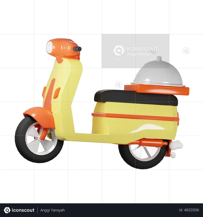 Food Delivery Scooter  3D Icon