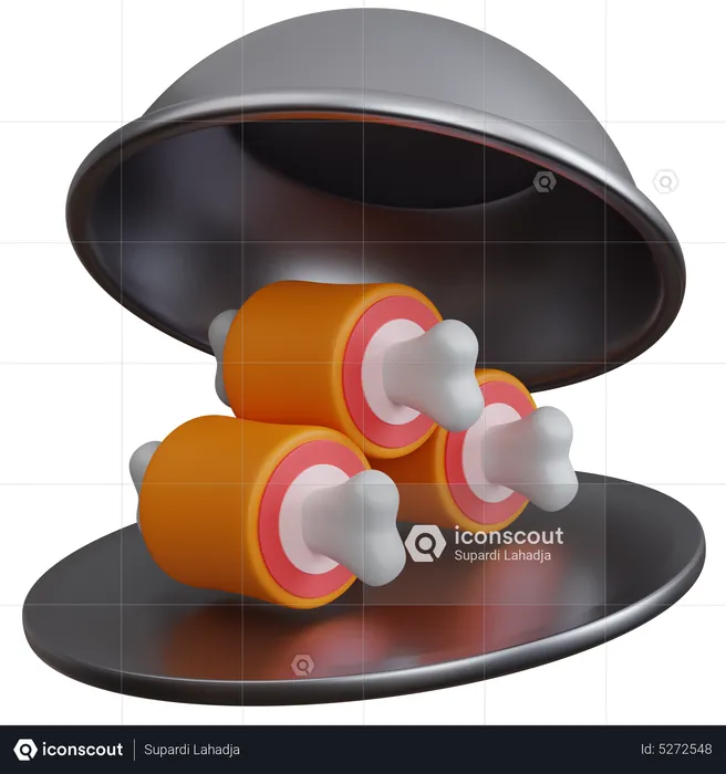 Food Dish With Meats  3D Icon