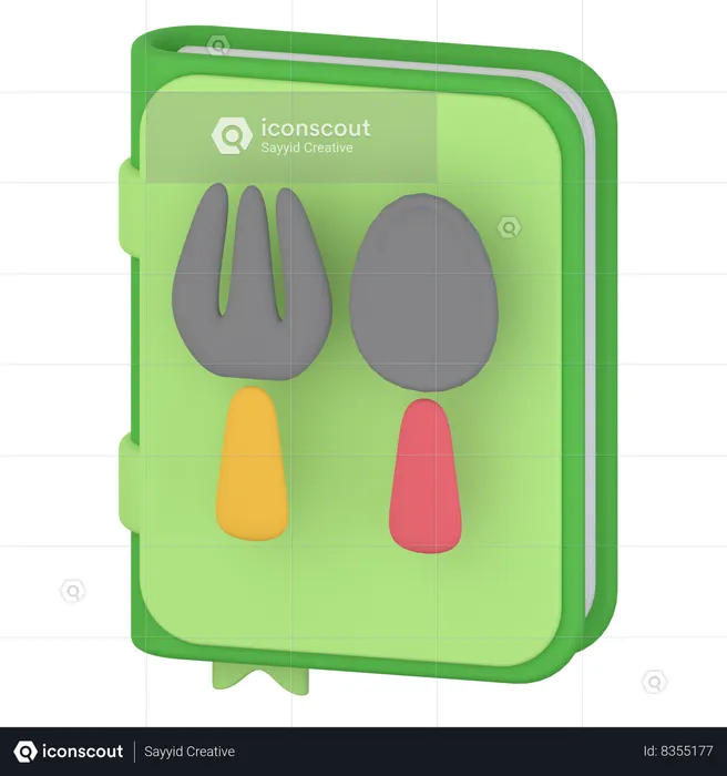 Food Recipe Book  3D Icon