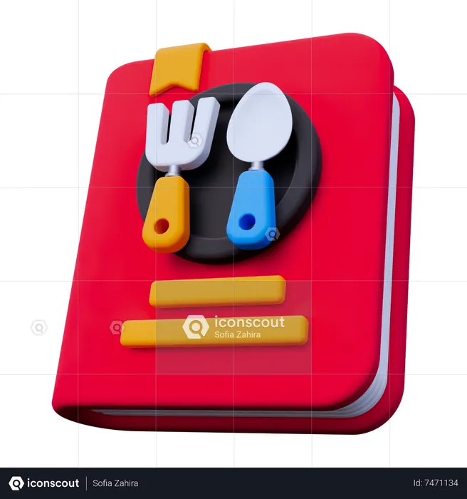 Food Recipe book  3D Icon