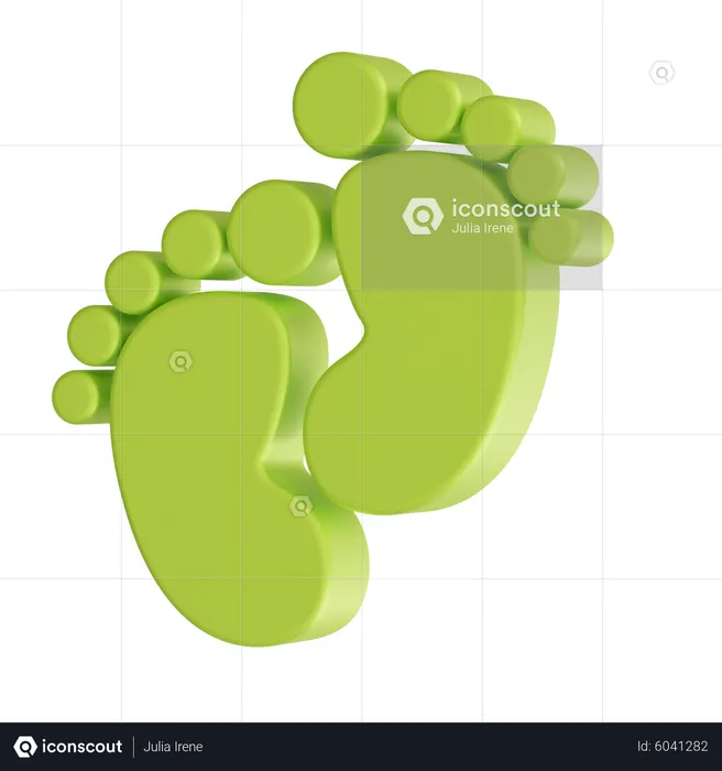 Foot Print  3D Icon
