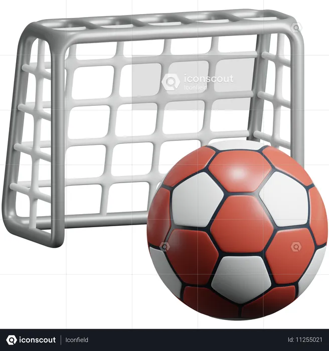 Football Ball + Goalpost  3D Icon