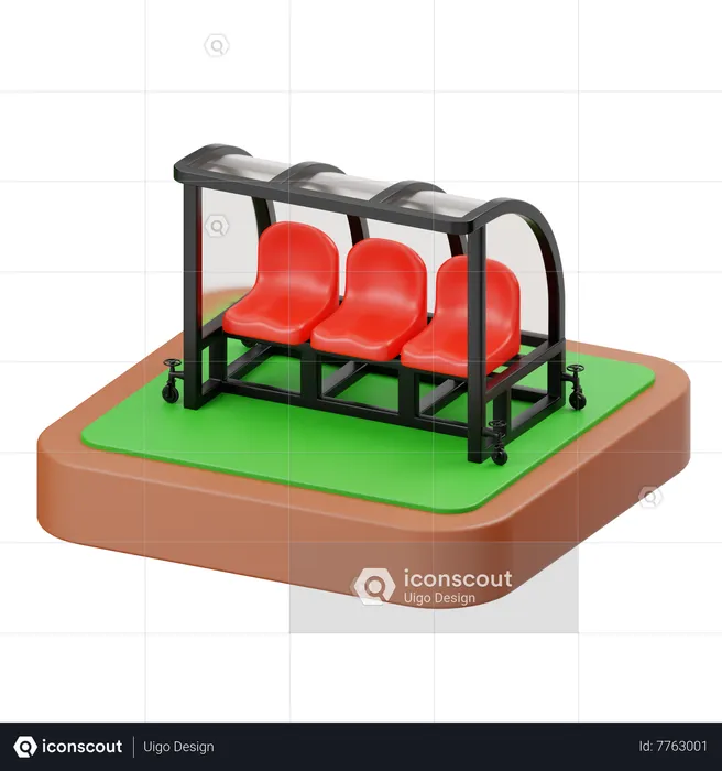 Football Bench  3D Icon