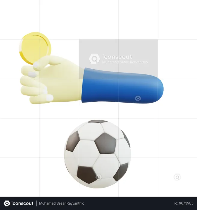 Football coin toss  3D Icon