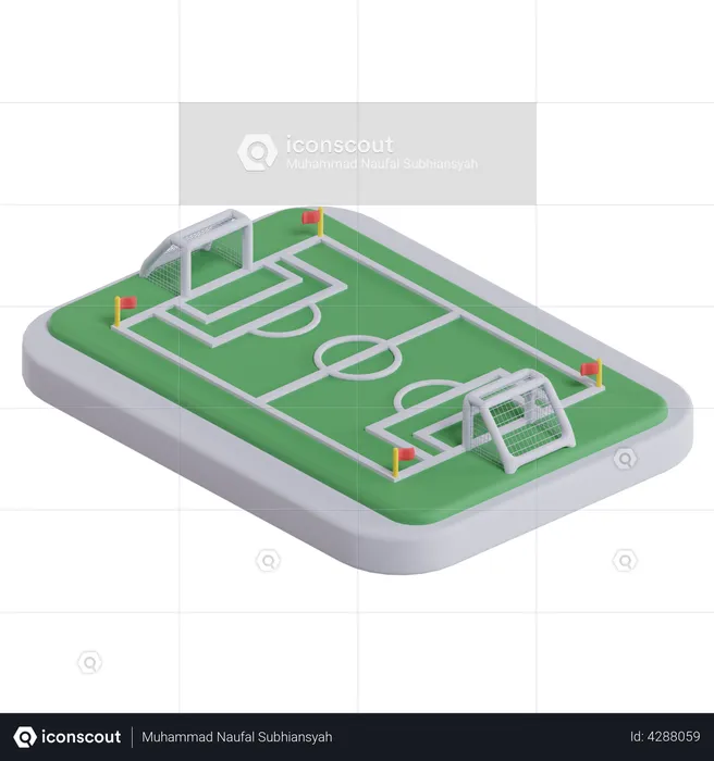 Football field  3D Illustration