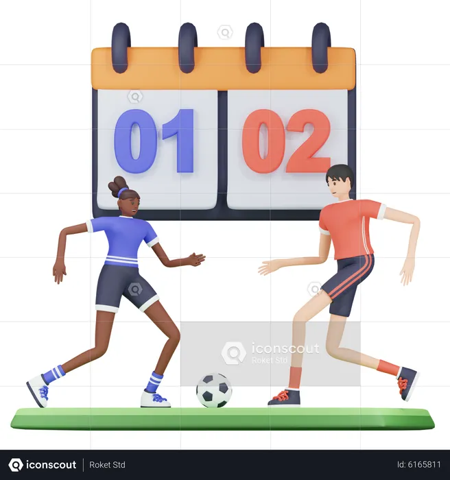 Football match scoreboard  3D Illustration