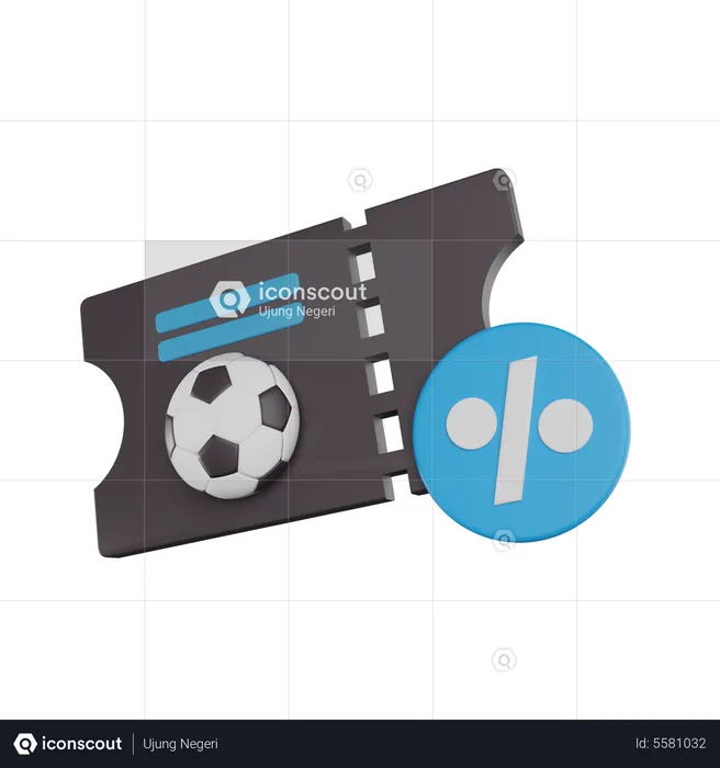 Football Match Ticket  3D Icon