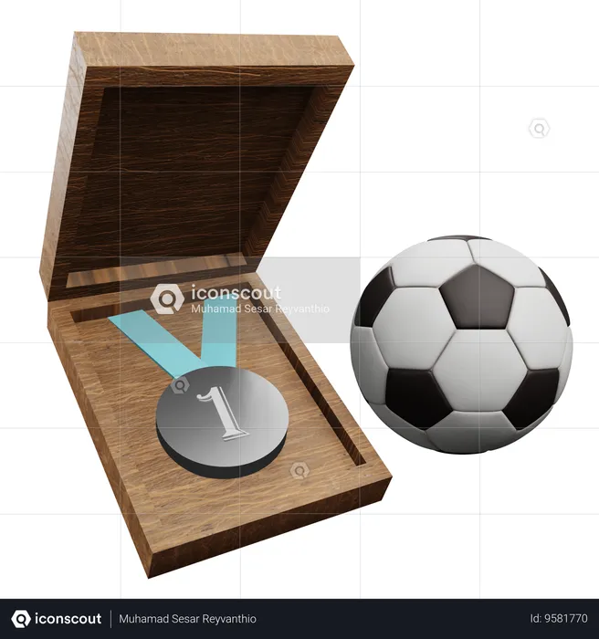 サッカーメダル  3D Icon