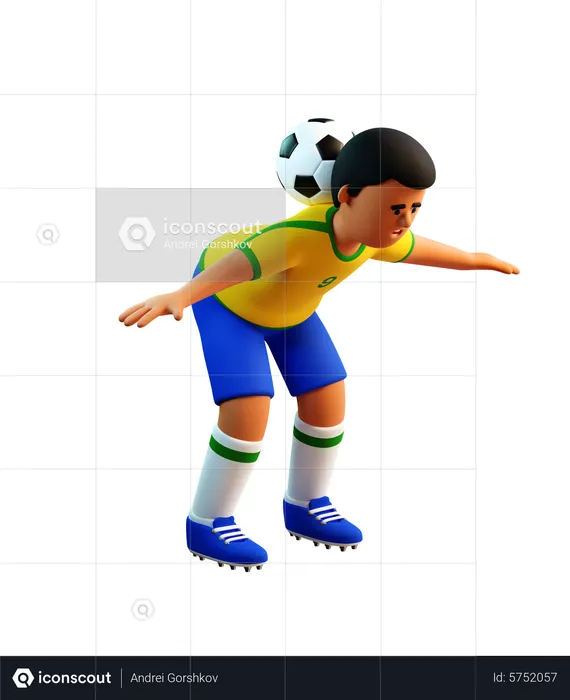 Football player doing freestyle  3D Illustration