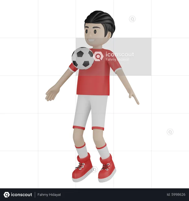 Football player doing freestyle  3D Illustration