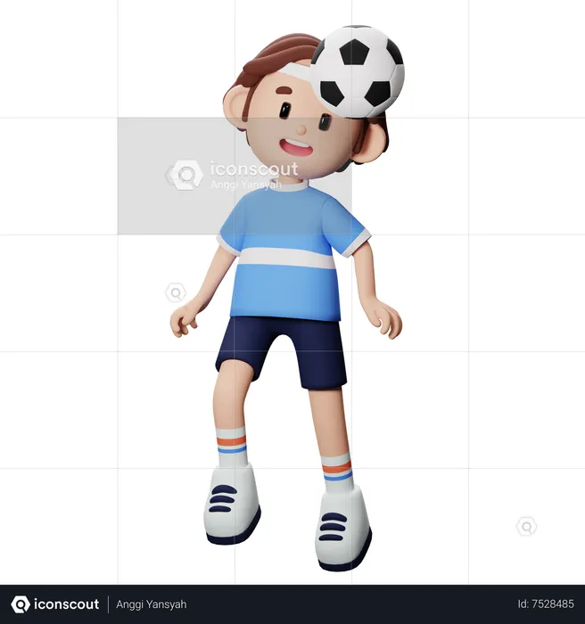 Football player doing Over Head Pose  3D Illustration