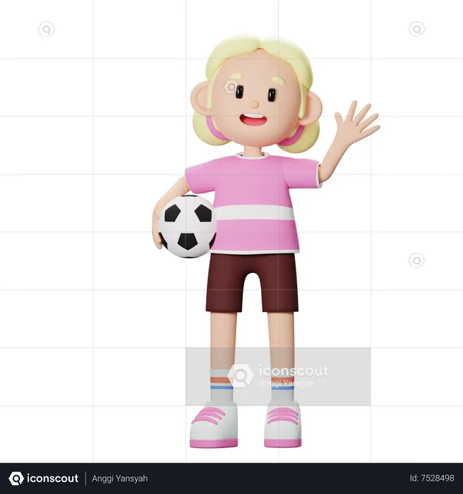 Football player holding ball  3D Illustration