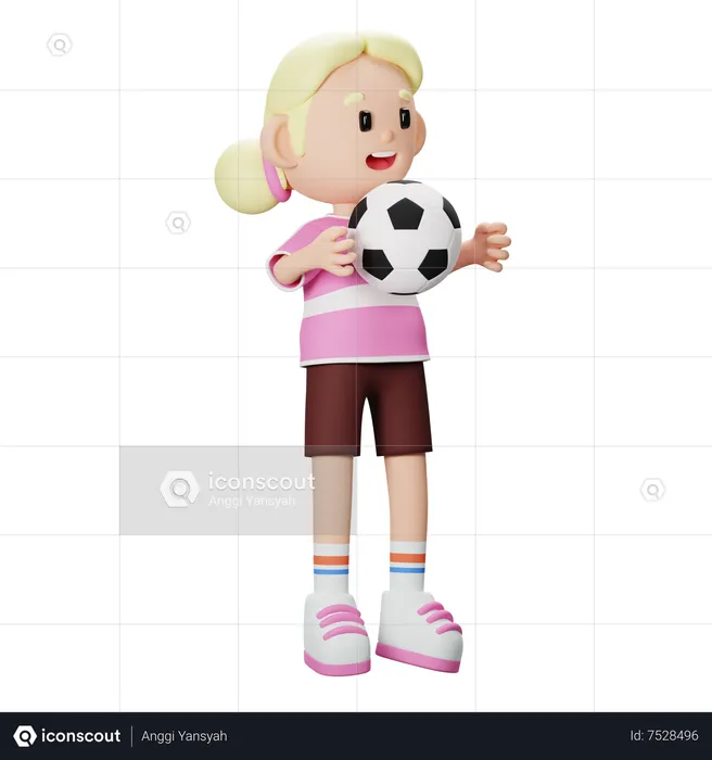 Football player Receiving Ball  3D Illustration