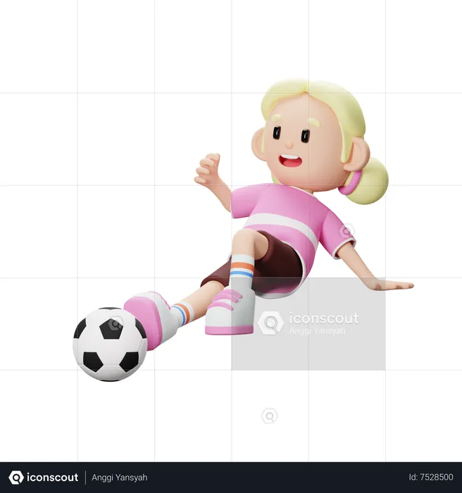 Football player tackle ball  3D Illustration