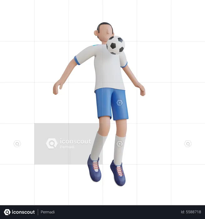 Football Playing  3D Illustration