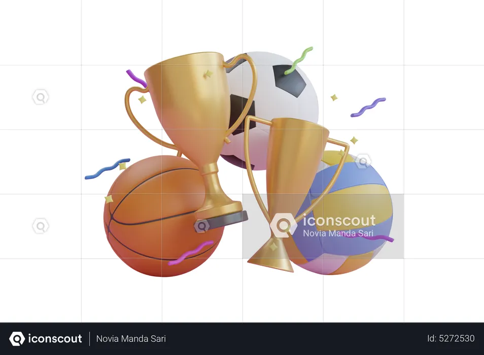 Football Trophy  3D Illustration