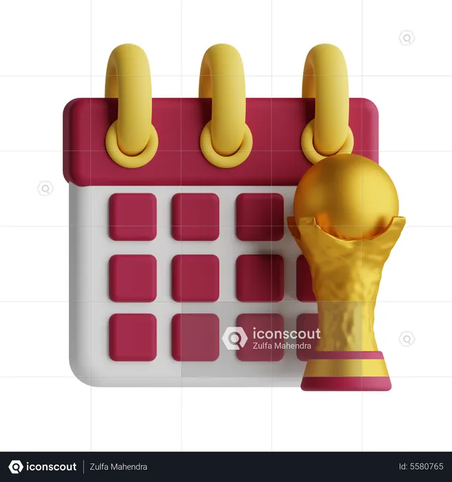 Football Trophy Calendar  3D Icon