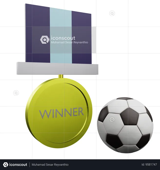 Football Winner Medal  3D Icon