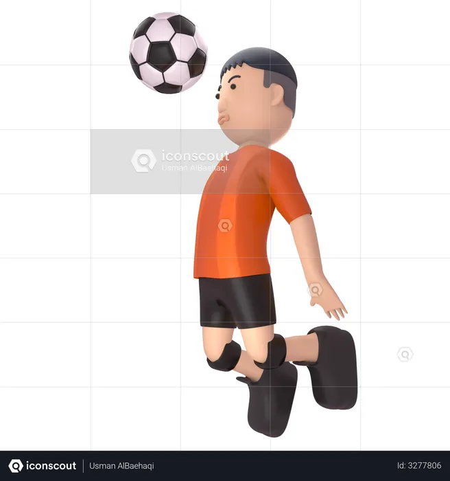 Footballer playing in match  3D Illustration
