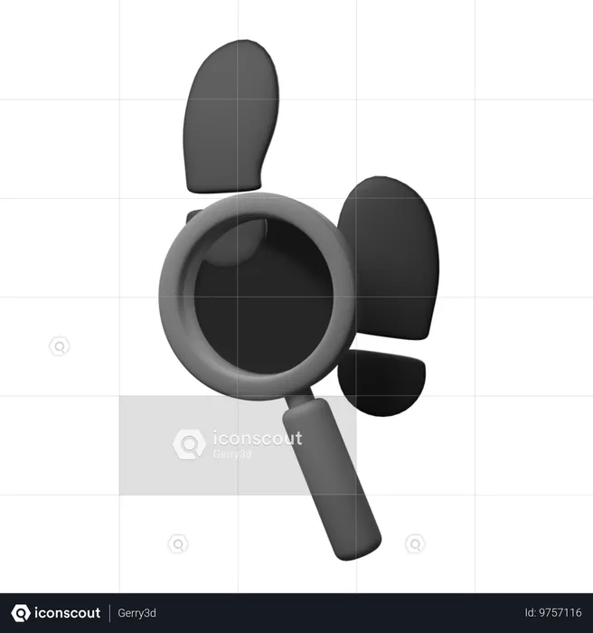 발자국  3D Icon