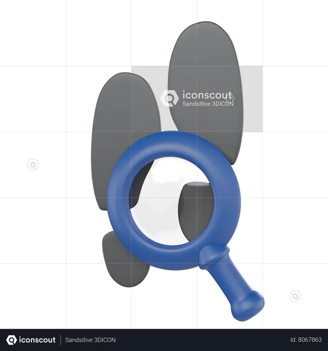 Footprint Search  3D Icon