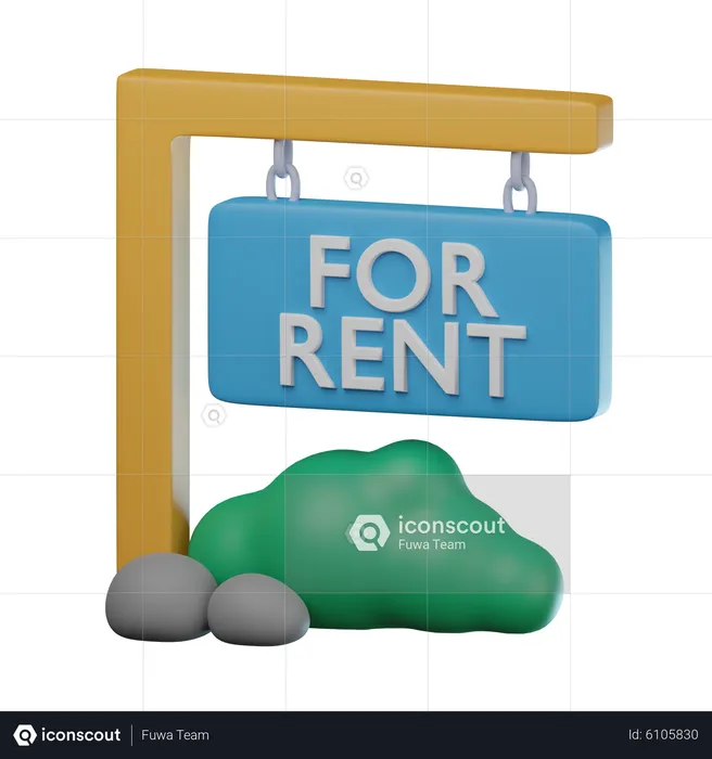 For Rent Board  3D Icon
