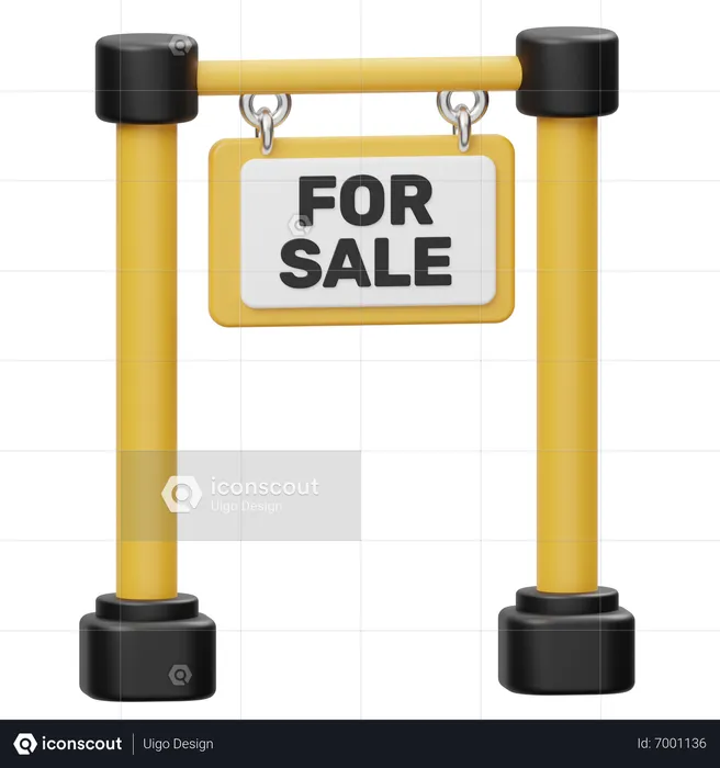 For Sale Signboard  3D Icon
