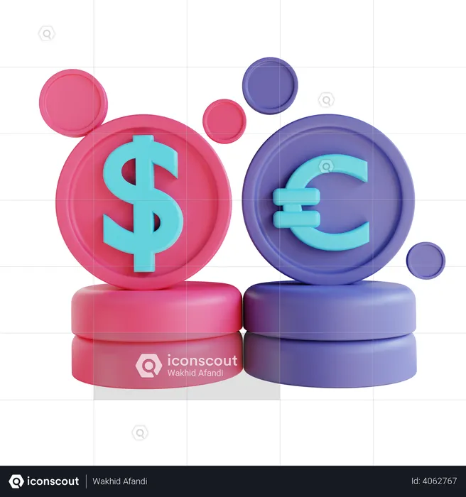 Foreign Currencies  3D Illustration