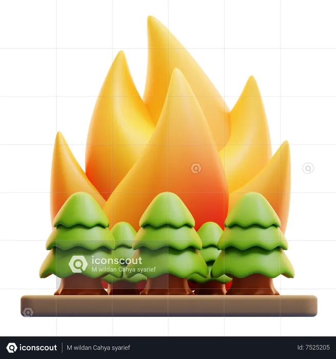 FOREST FIRE  3D Icon