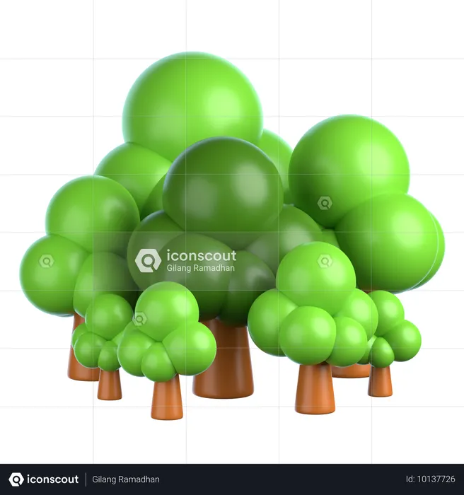 Forêt verte  3D Icon