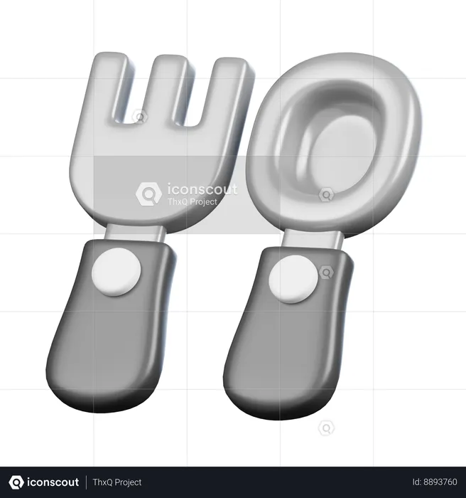 Fork and Spoon  3D Icon