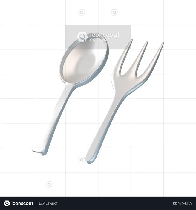 Fork And Spoon  3D Icon