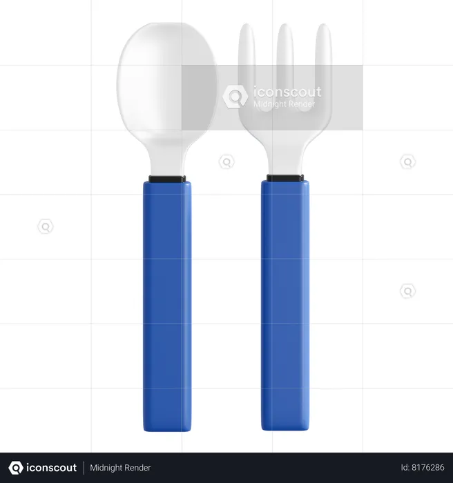 Fork And Spoon  3D Icon