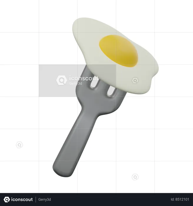 Fork Egg  3D Icon