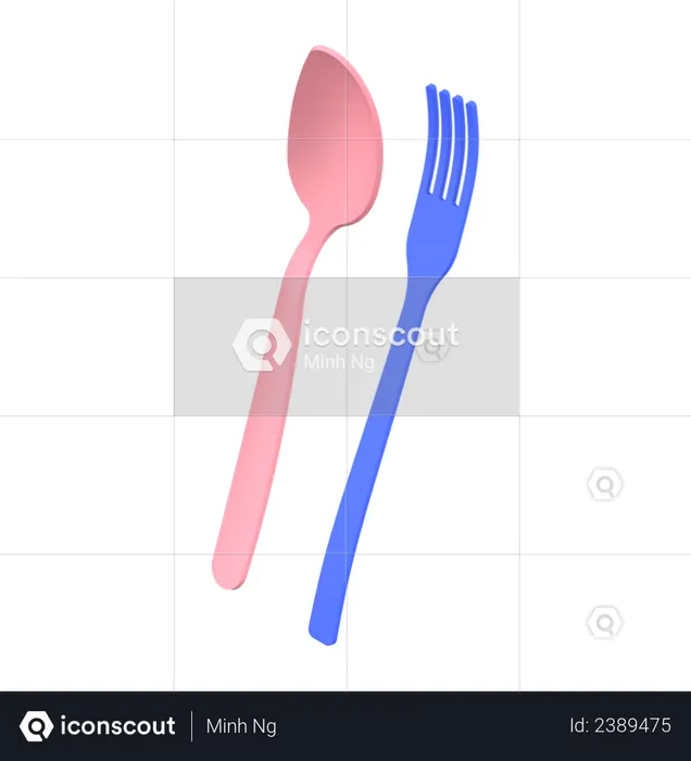 Fork Spoon  3D Illustration
