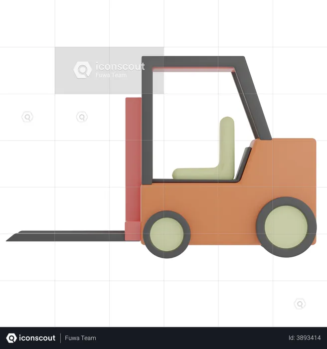 Forklift  3D Illustration