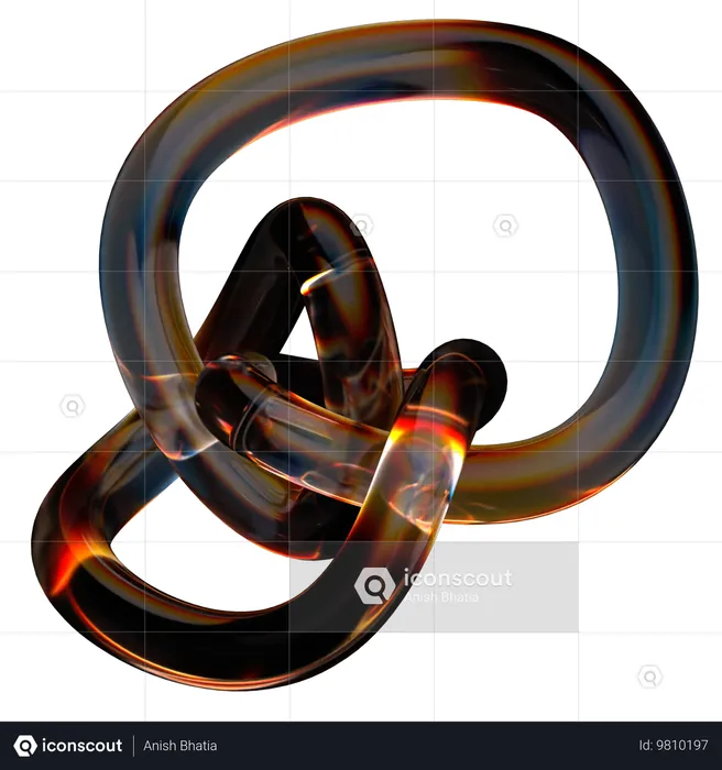 Forma abstracta de vidrio  3D Icon