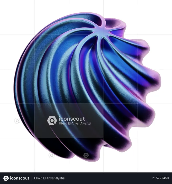 Forma abstracta espiral  3D Icon