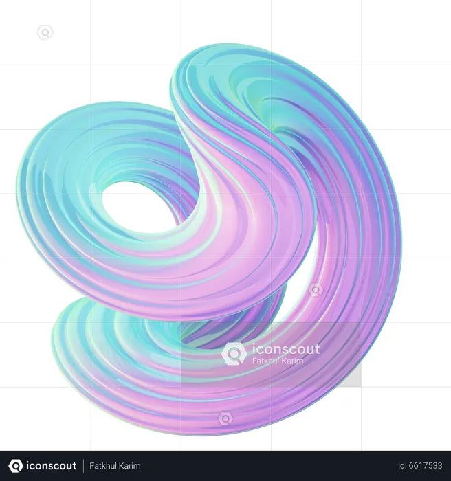 Forma abstracta espiral  3D Icon