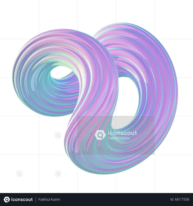 Forma abstracta espiral  3D Icon