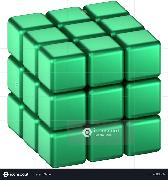 Forma abstrata de cubo  3D Icon