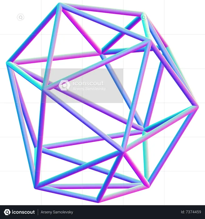 Forma de estructura alámbrica  3D Icon