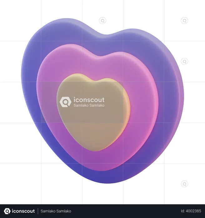 Forma de corazón  3D Illustration