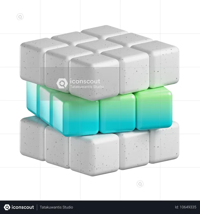 Forma de cubos de rubí  3D Icon