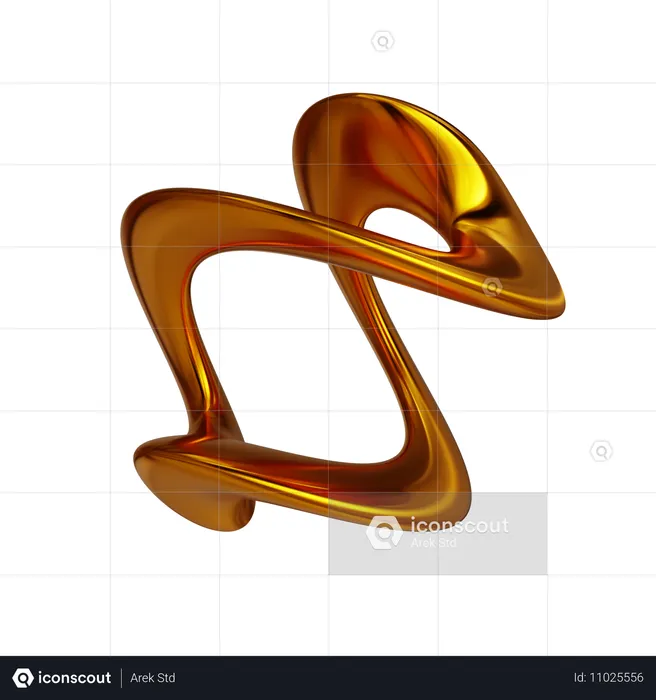 Forma dourada  3D Icon