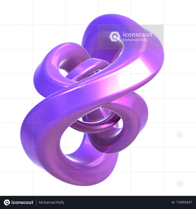 Forma holográfica abstracta  3D Icon