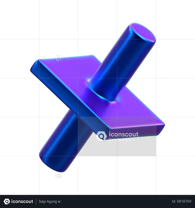 Forma de tuerca y perno  3D Icon