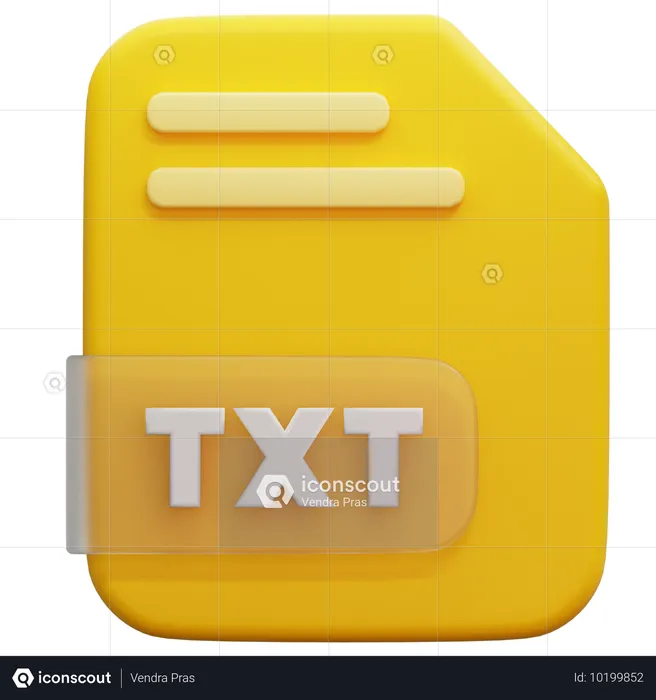 Formato de arquivo txt  3D Icon