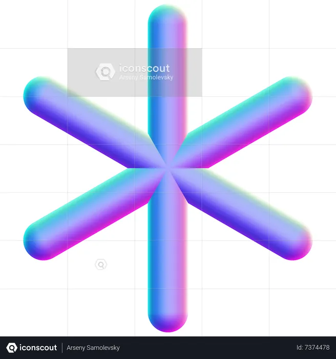 Forma de asterisco  3D Icon